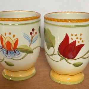 Fitz and Floyd Discontinued Garden Medley Mugs set of 2
